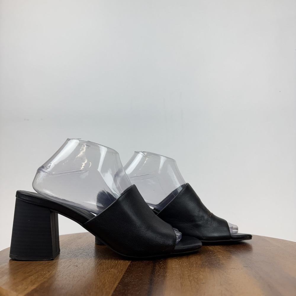 Womens Seychelles Adapt Black Leather Comfort Casual Heeled Sandals Size 9 M GUC